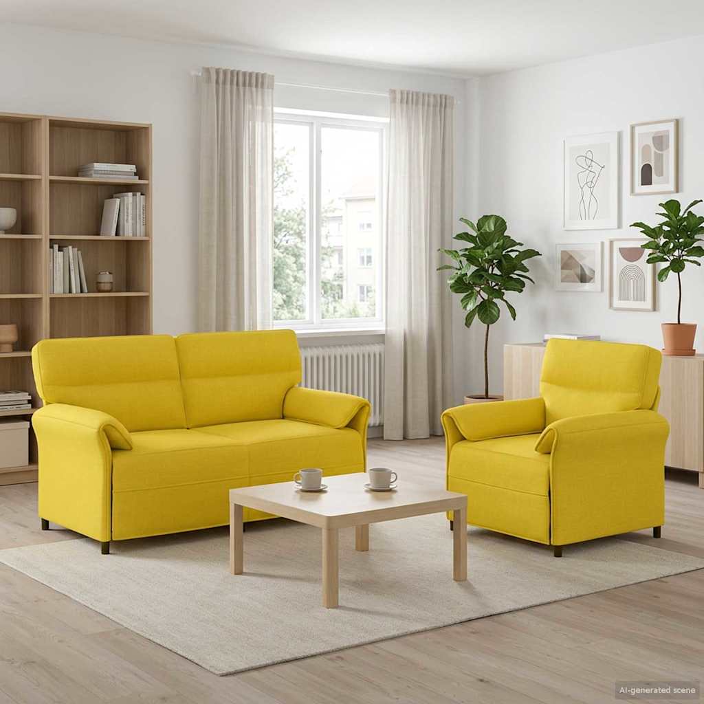 Set sofe 2 kom. Svijetlo žuta Tkanina