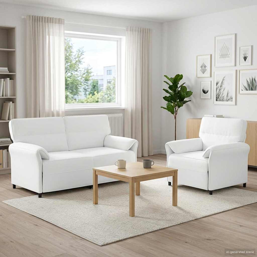 Set sofe 2 kom. Bijela Tkanina