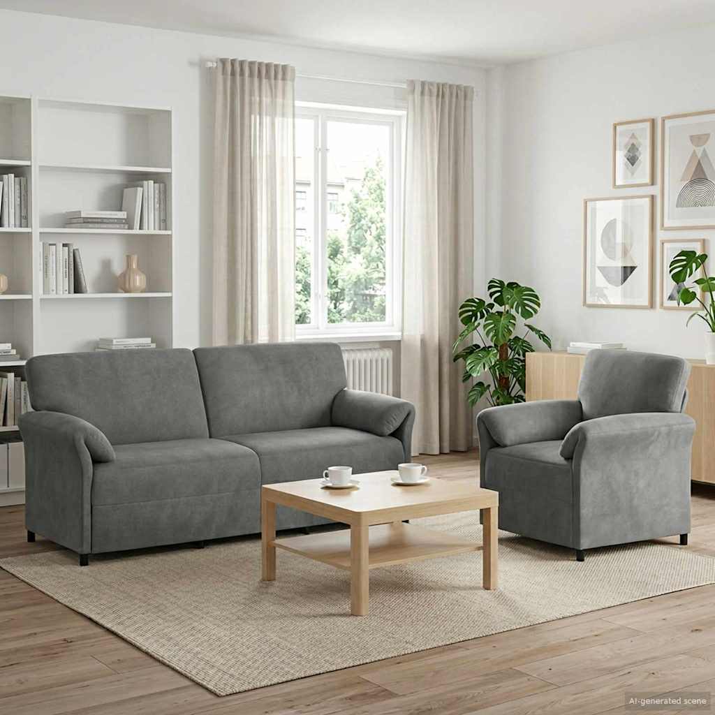 Set sofe 2 kom. Tamnosiva Baršun