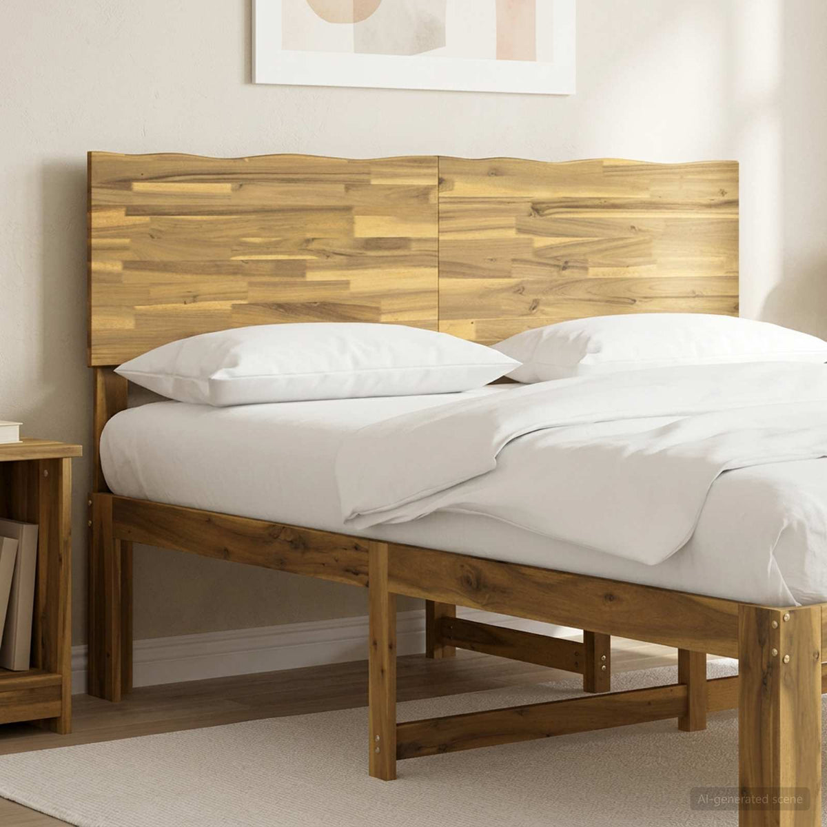 Uzglavlje s prirodnim rubom ROSTOCK Bijela 120 cm
