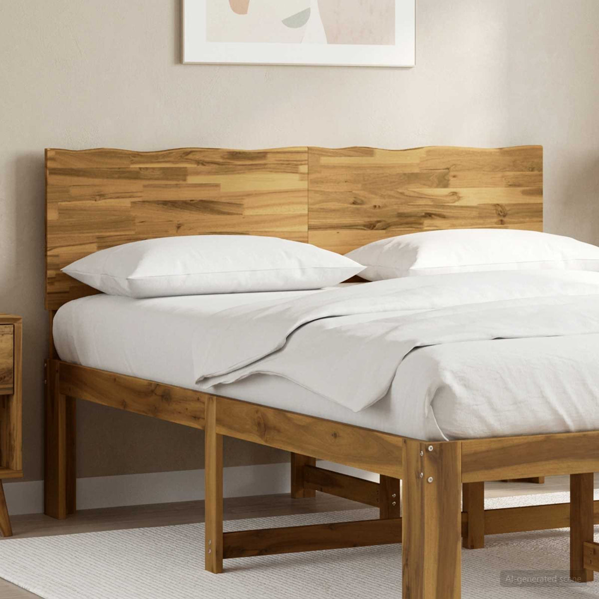 Uzglavlje s prirodnim rubom ROSTOCK Bijela 120 cm