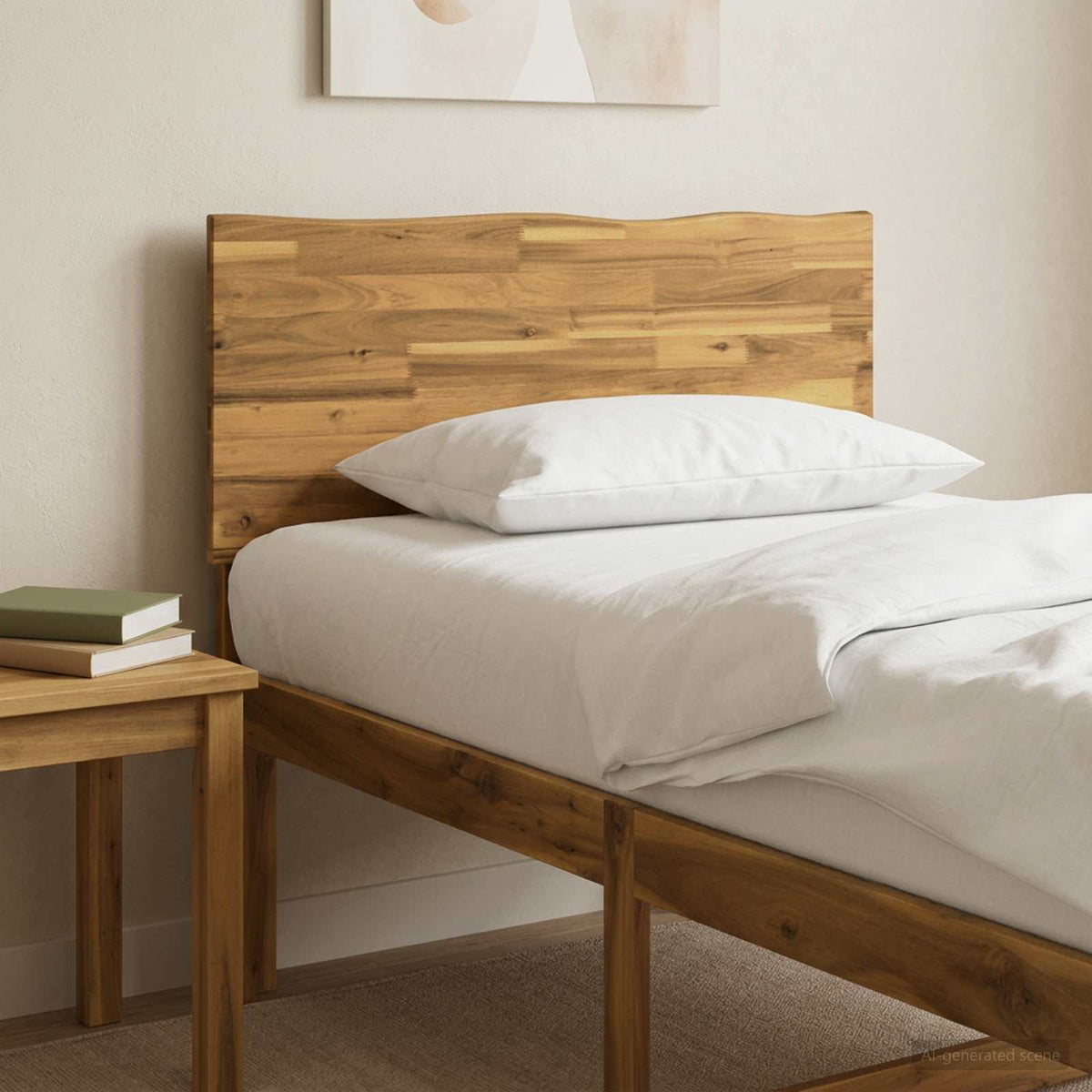 Uzglavlje s prirodnim rubom ROSTOCK Bijela 90 cm