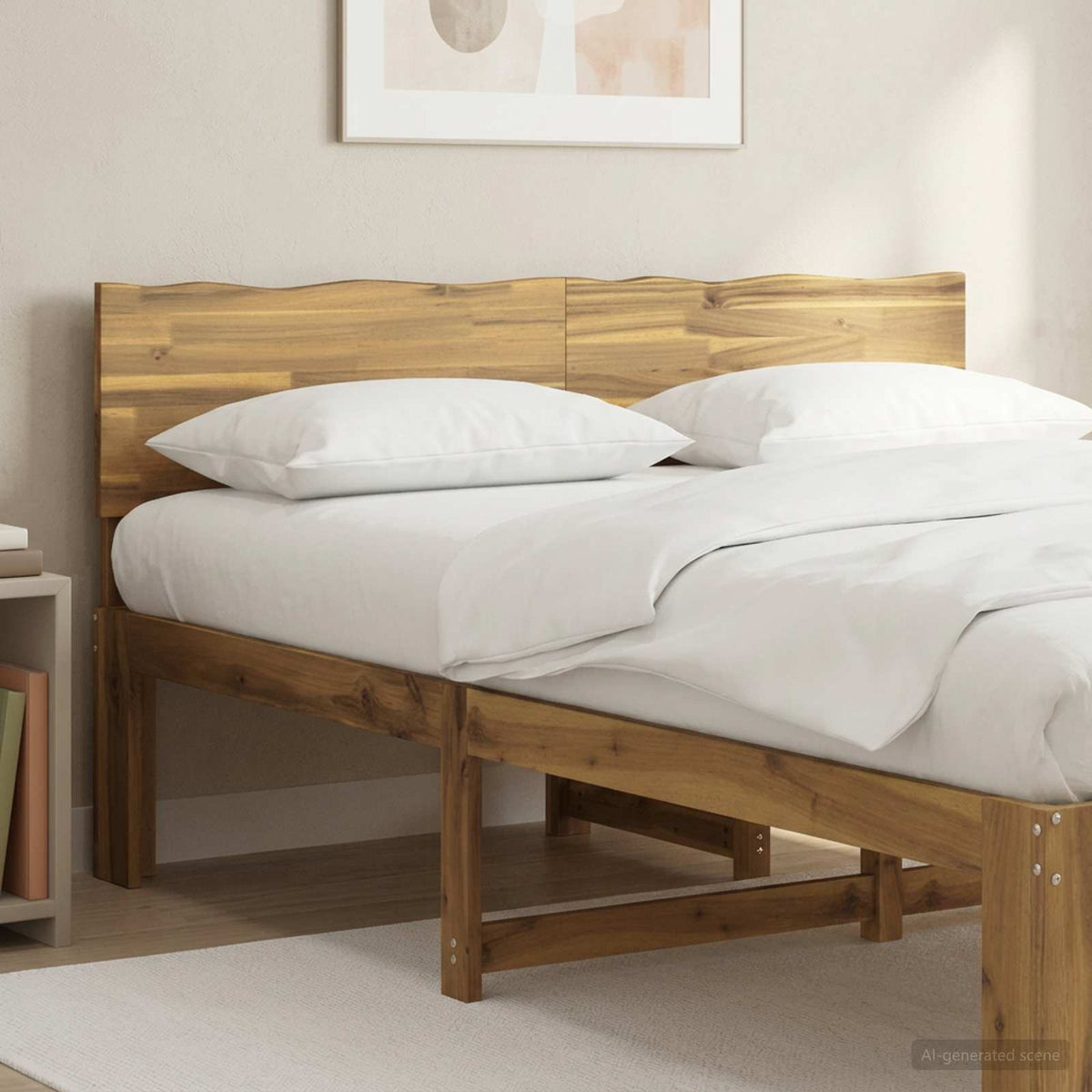 Uzglavlje s prirodnim rubom ROSTOCK Bijela 160 cm