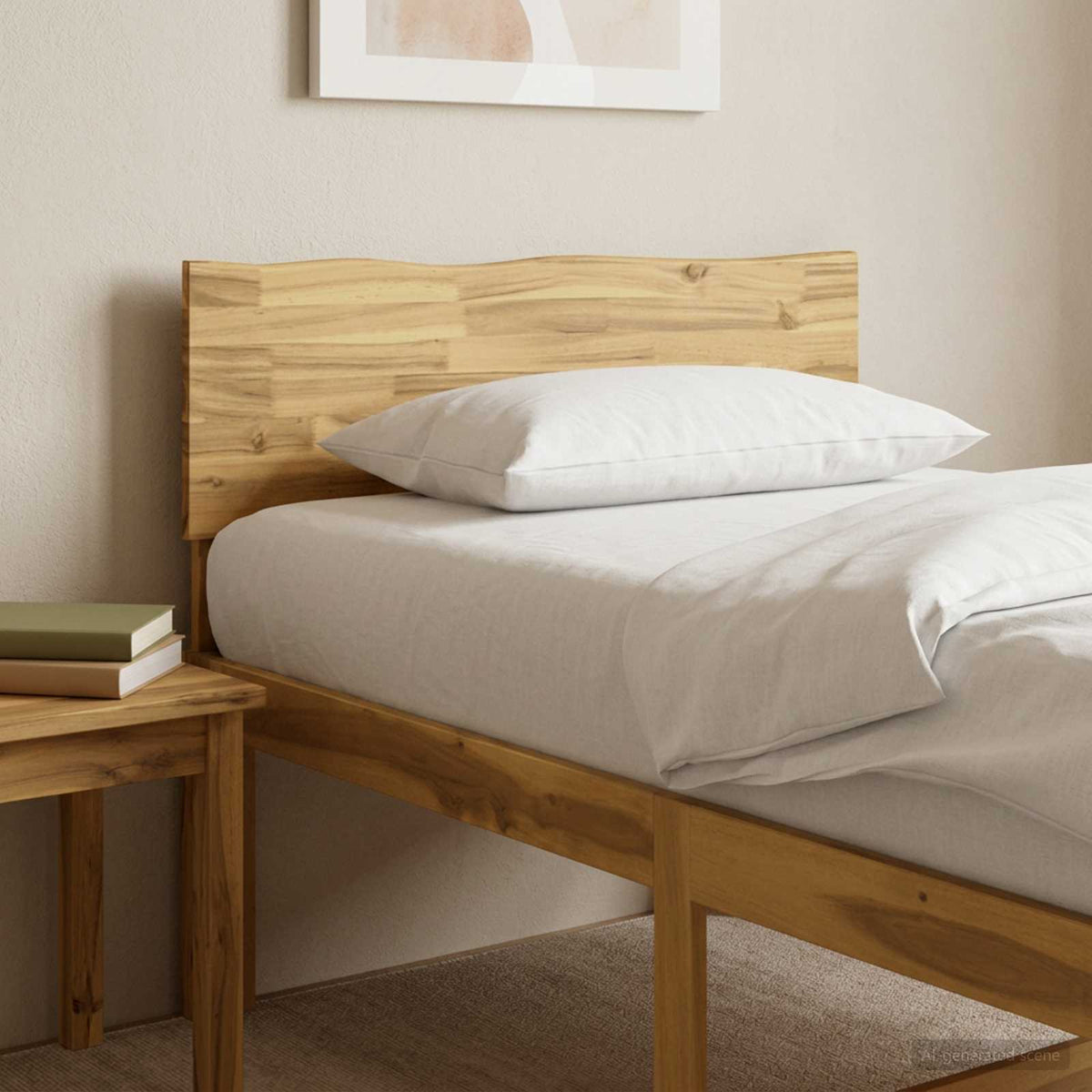 Uzglavlje s prirodnim rubom ROSTOCK Bijela 75 cm
