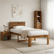 Krevet s uzglavljem ROSTOCK Prirodna 90 x 190 cm