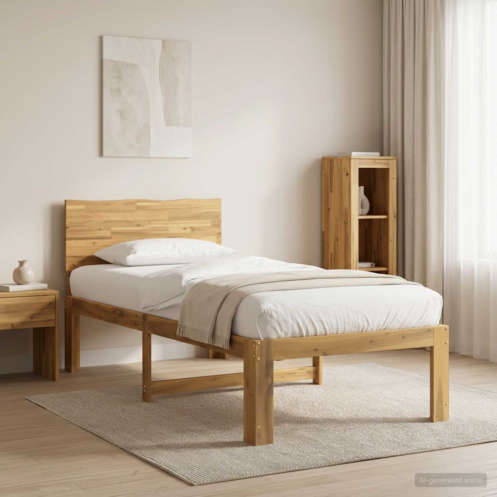 Krevet s uzglavljem ROSTOCK Bijela 90 x 190 cm