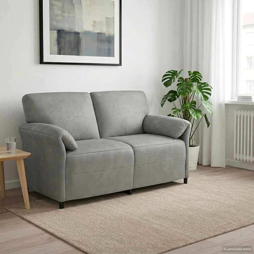 Sofa za dvije osobe Svjetlosiva 158 x 83 x 95 cm Baršun