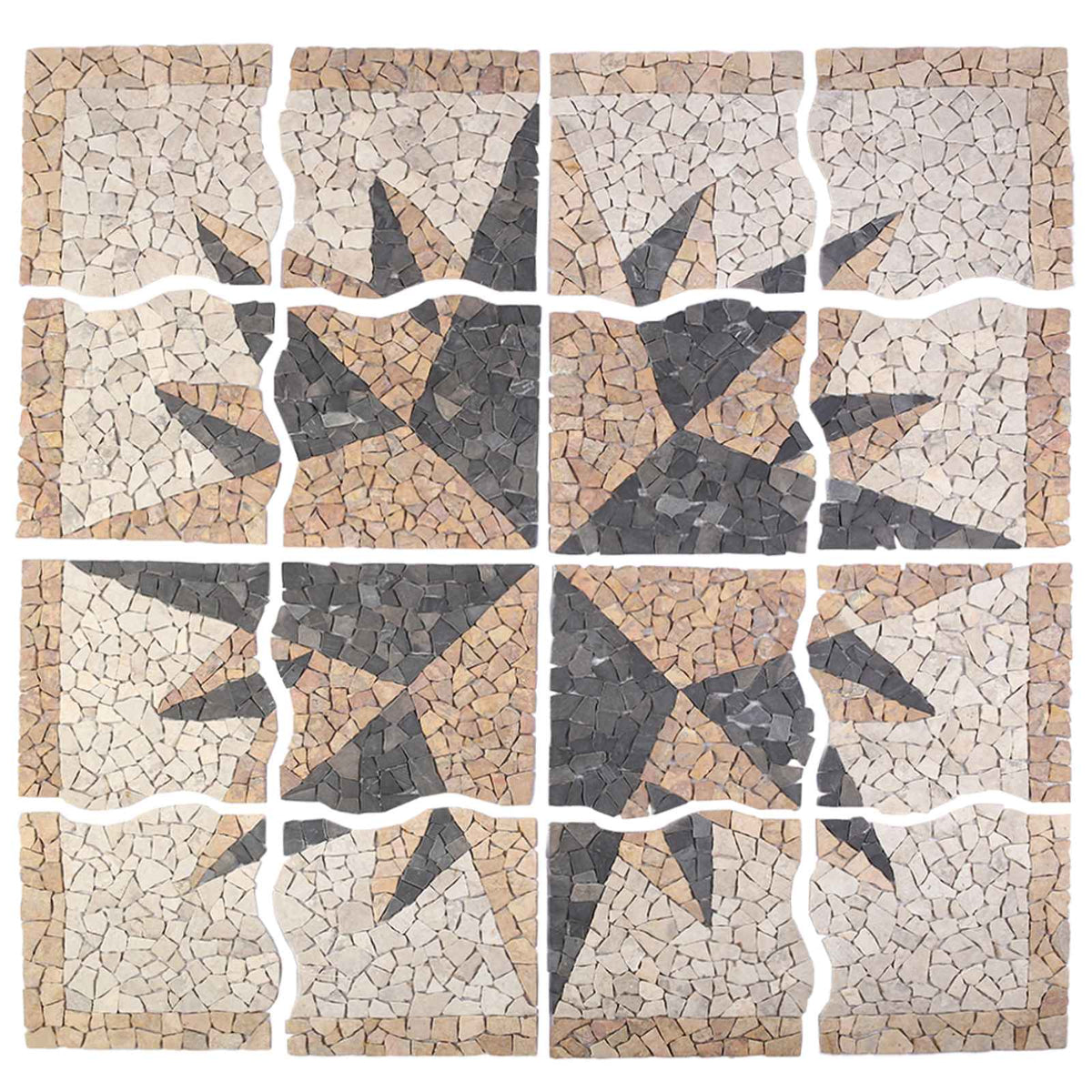 Mozaik pločice uzorka vjetra Šareni 120 x 120 cm Mramor