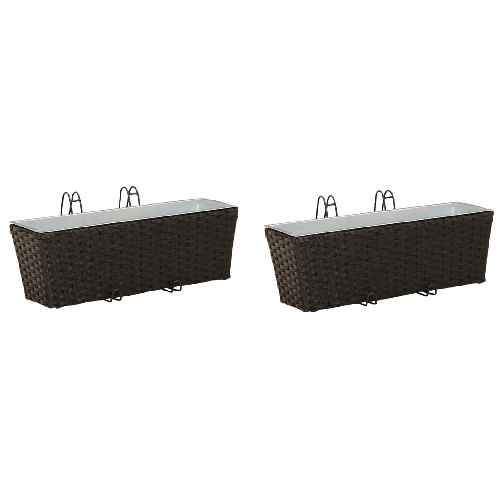 Ograda 2 pcs Crna 50 x 17 x 17 cm Metal