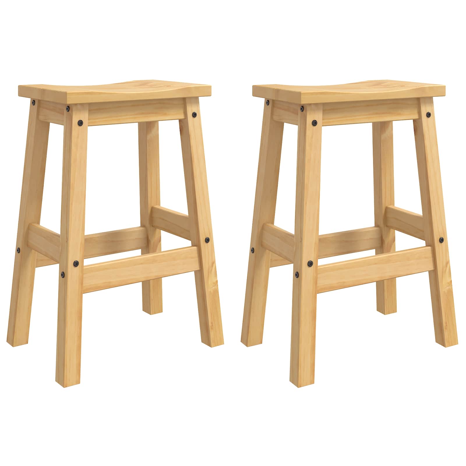 Barski stol 2 pcs Medeni vosak 44 x 30 x 63 cm Čvrsta bor
