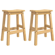 Barski stol 2 pcs Medeni vosak 44 x 30 x 63 cm Čvrsta bor