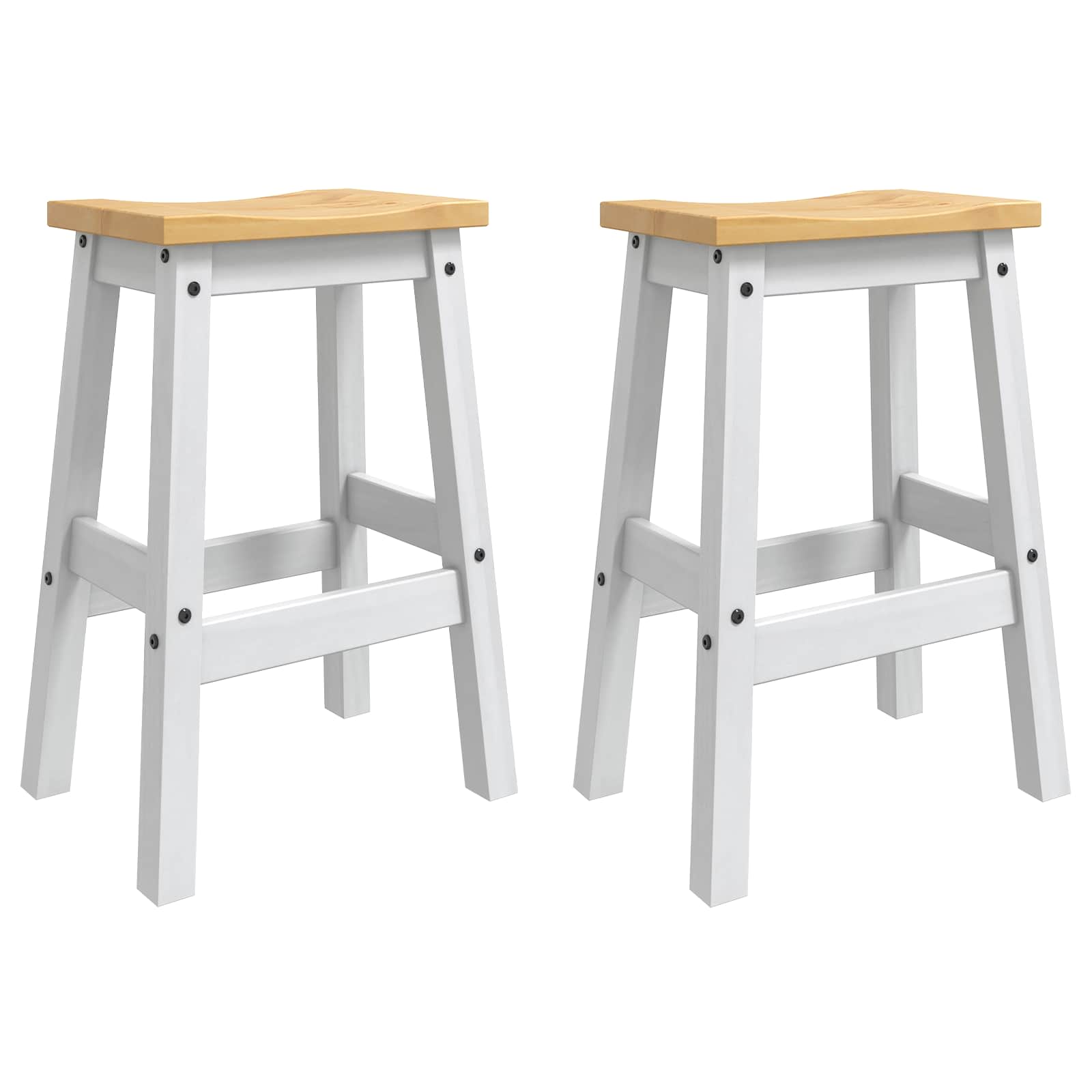 Barski stol 2 pcs Bijela i vosak od meda 44 x 30 x 63 cm