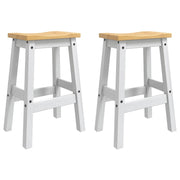 Barski stol 2 pcs Bijela i vosak od meda 44 x 30 x 63 cm