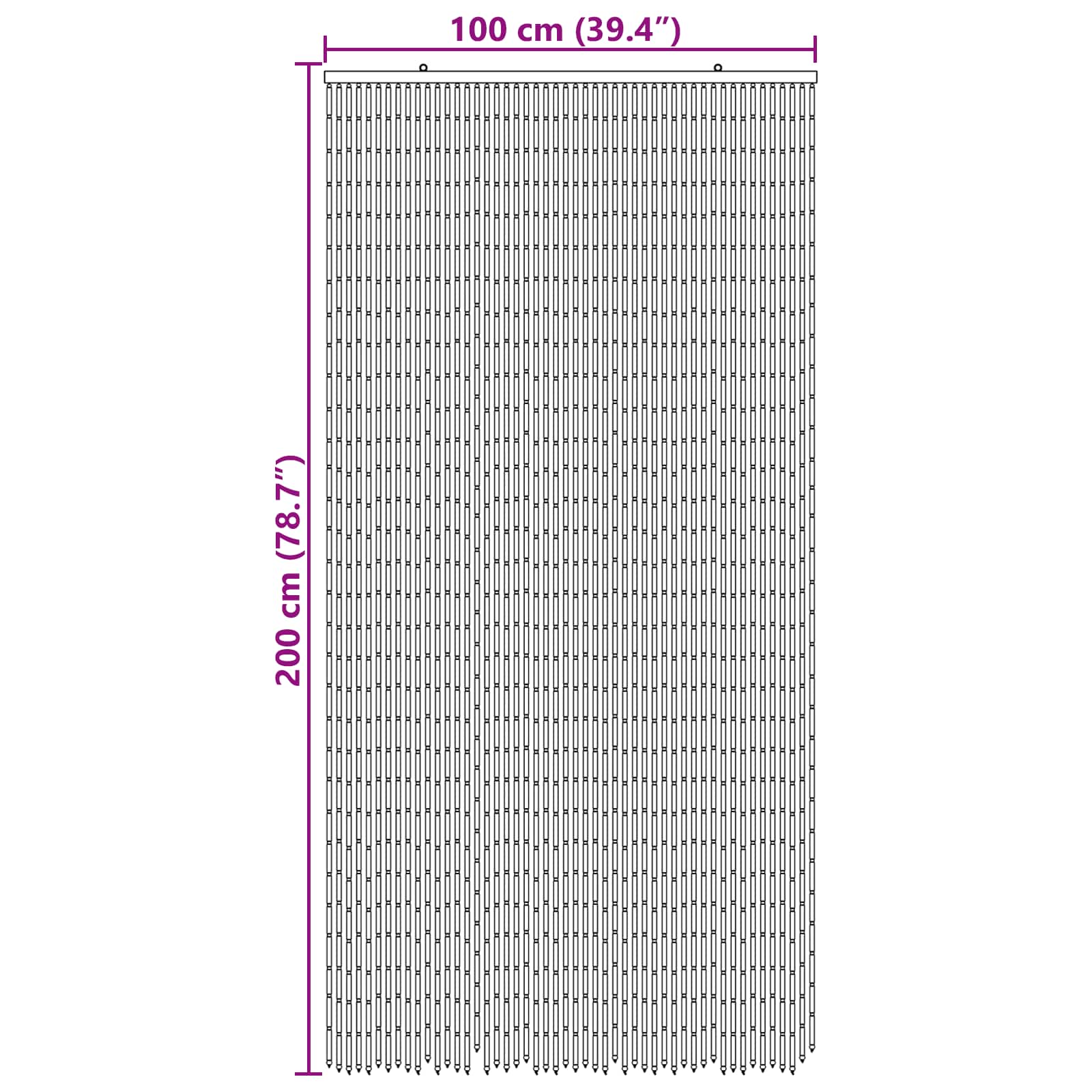 Zavjesa za vrata protiv insekata višebojna 100 x 200 cm Bambus