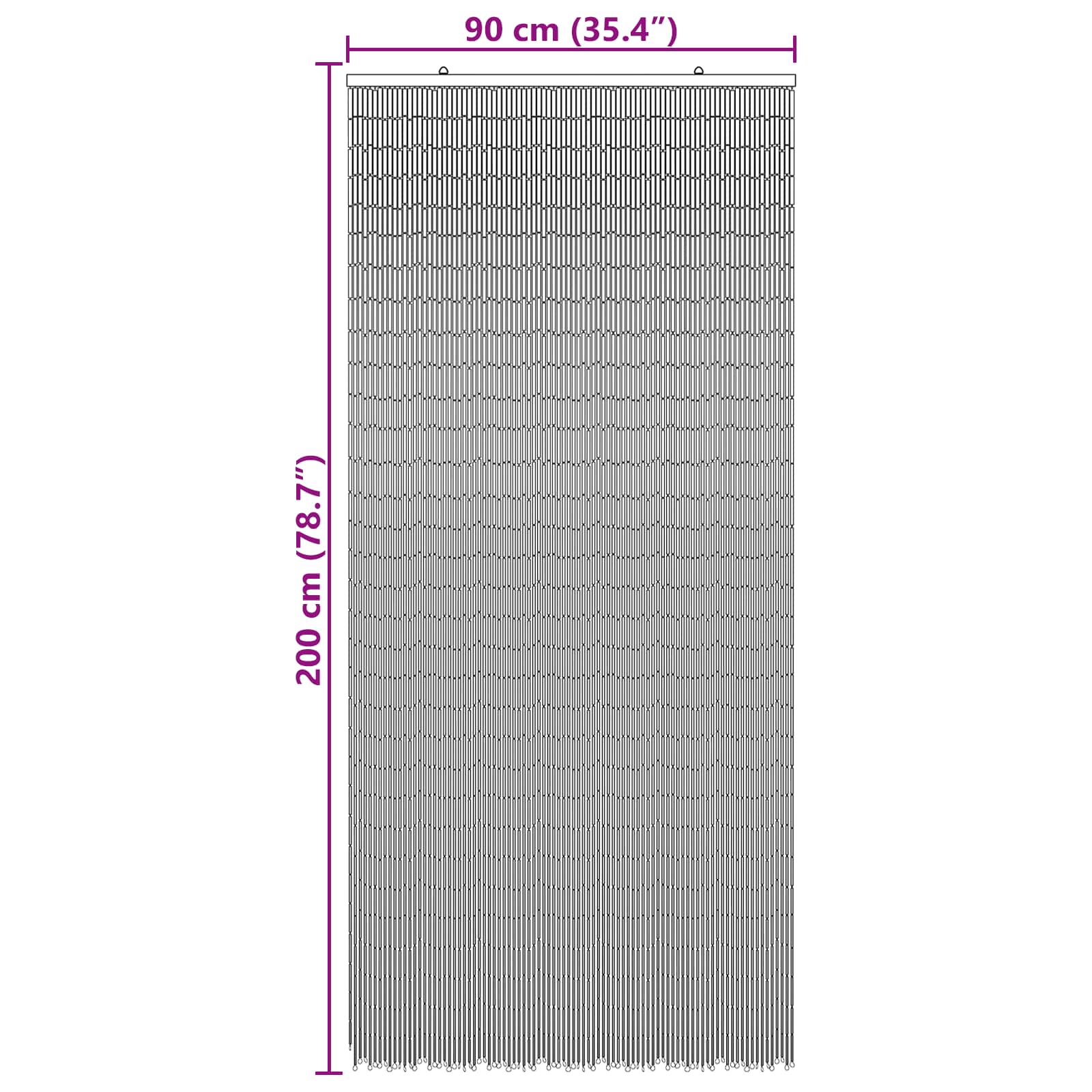 Zavjesa za vrata protiv insekata višebojna 200 x 100 cm Bambus