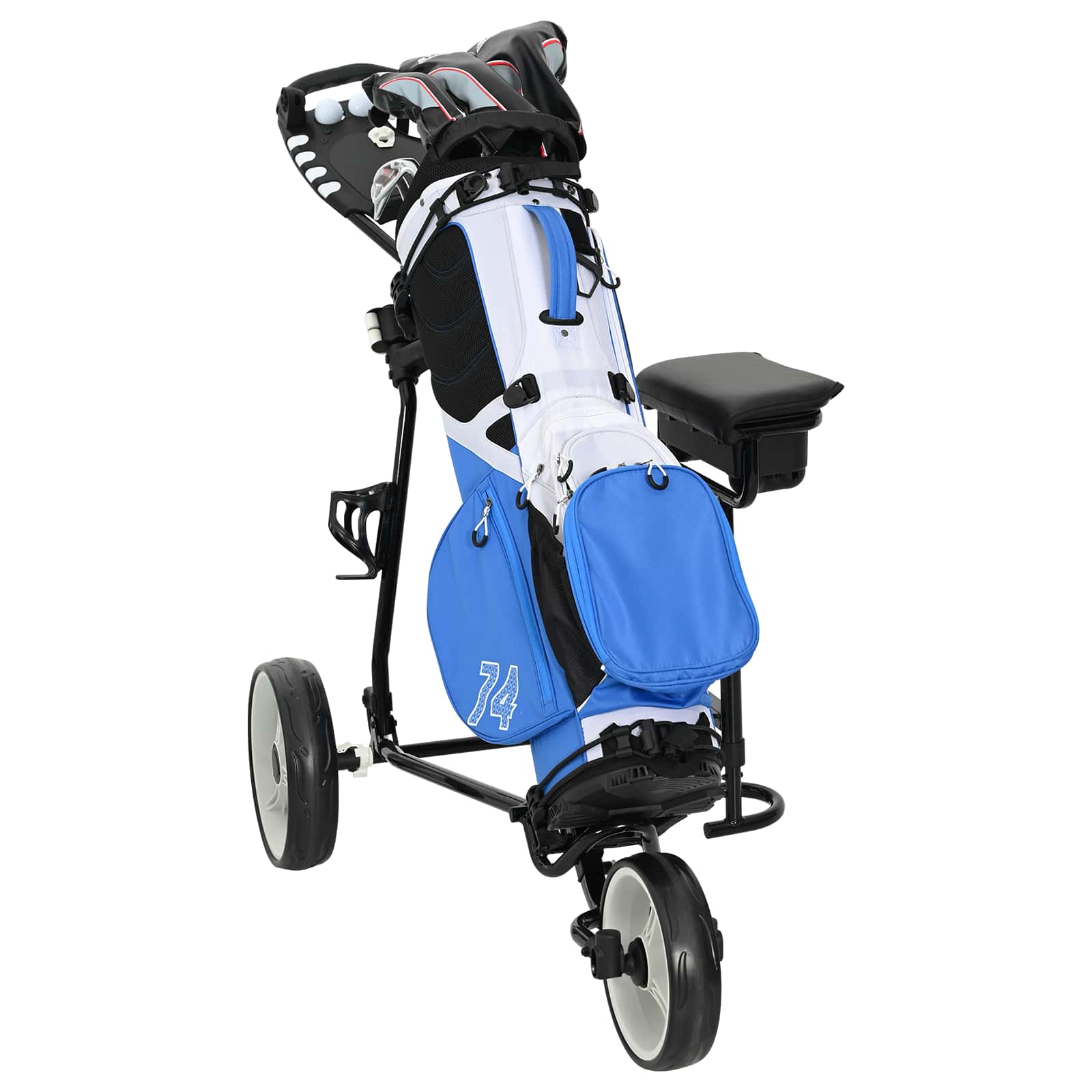Golf Trolej s sjedištem Crna i bijela 100 x 60 x 130 cm Željezo