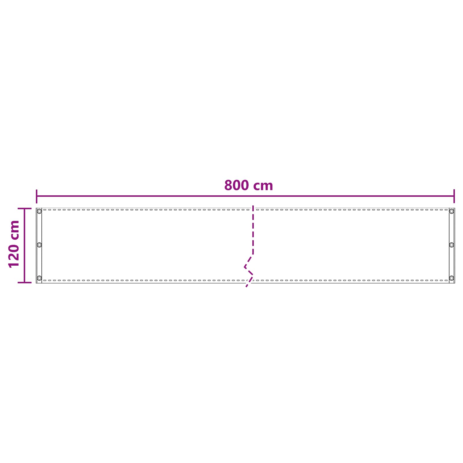 Balcony ekran Terakota 120 x 800 cm HDPE i Aluminij