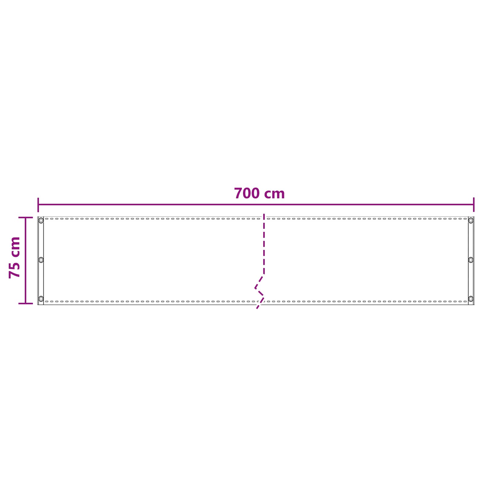 Balcony ekran Tamnozelena 75 x 700 cm HDPE i Aluminij