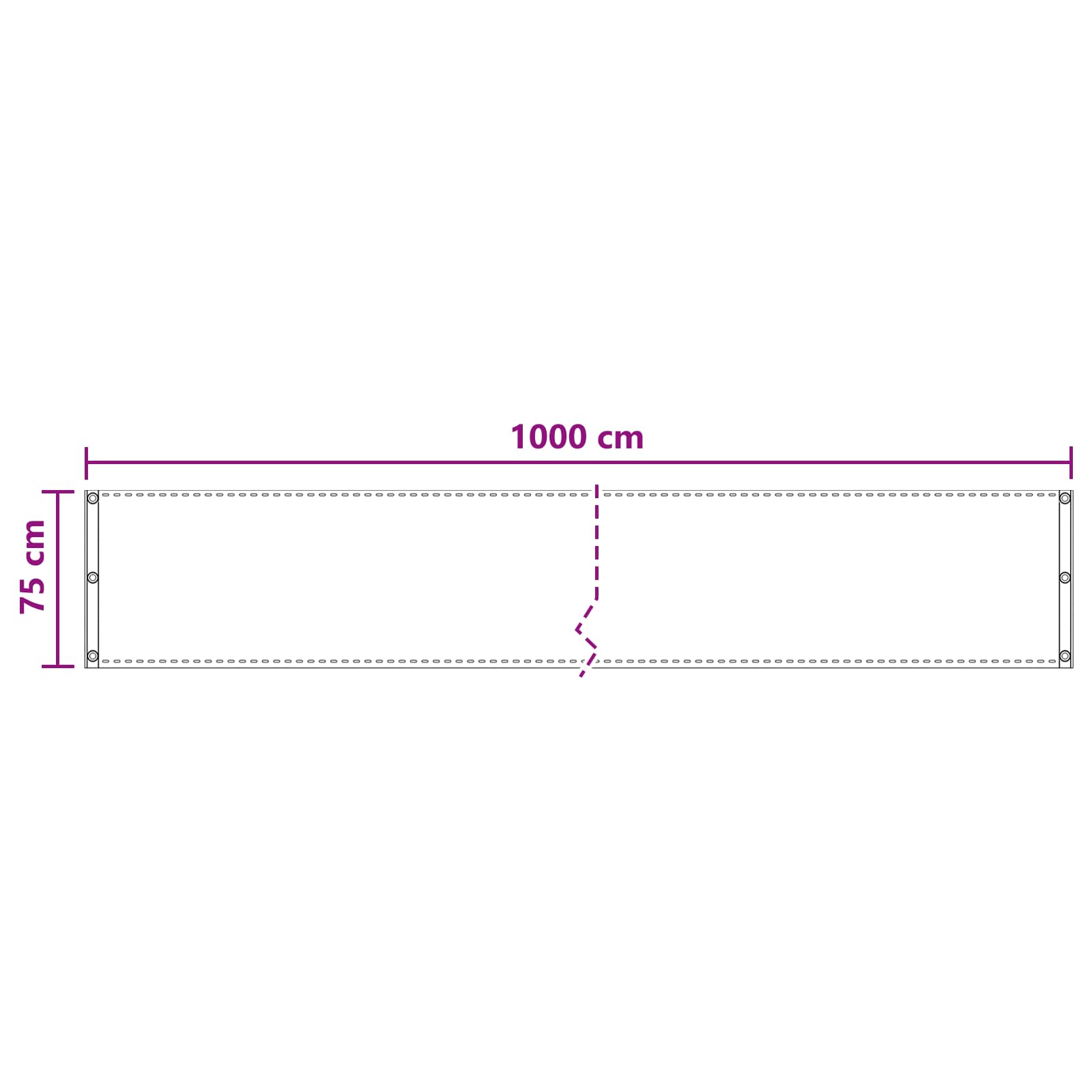 Balcony ekran Tamnozelena 75 x 1000 cm HDPE i Aluminij