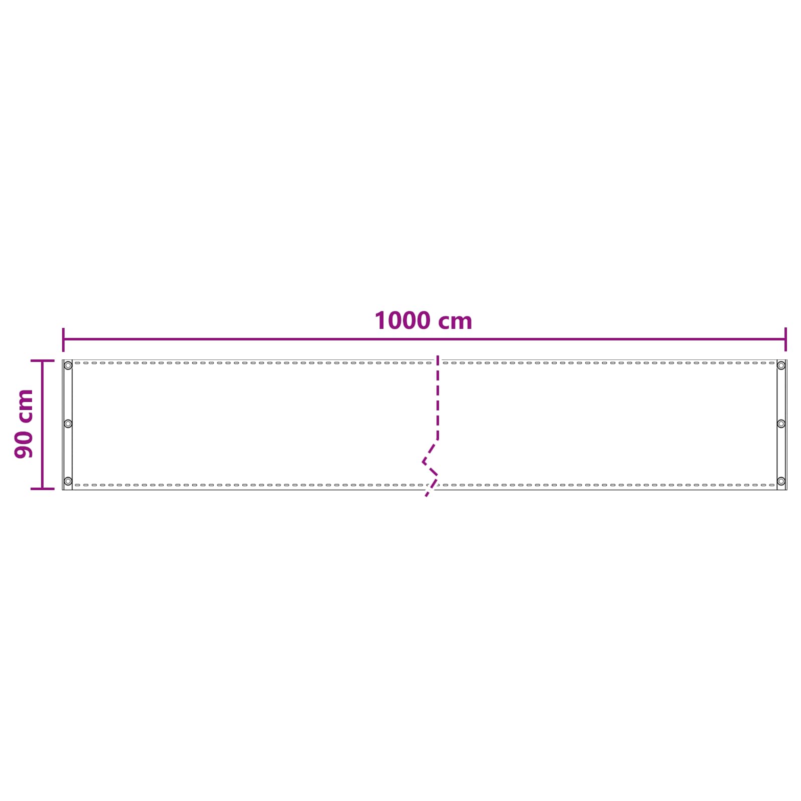 Balcony ekran Bež 90 x 1000 cm HDPE i Aluminij