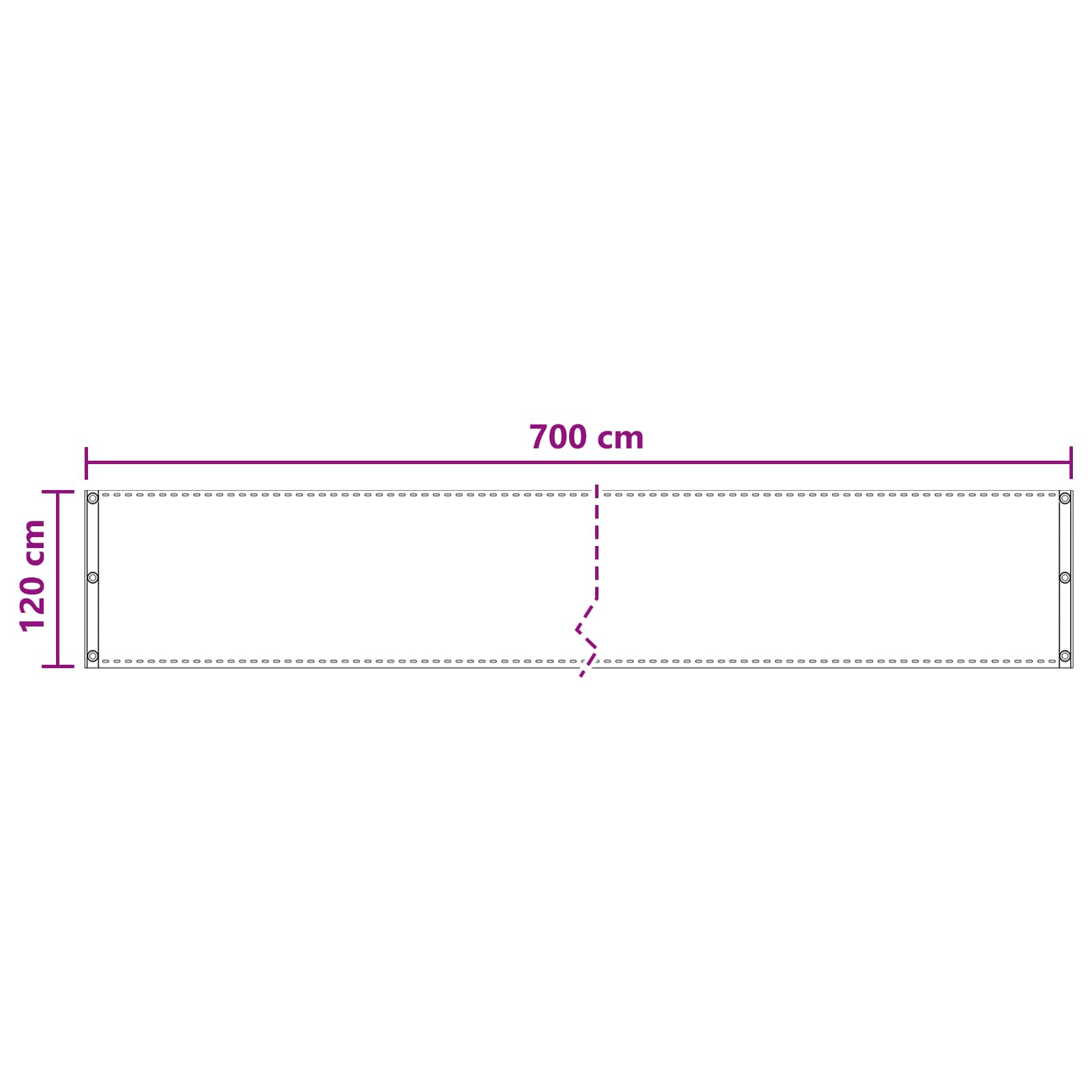 Balcony ekran Bež 120 x 700 cm HDPE i Aluminij