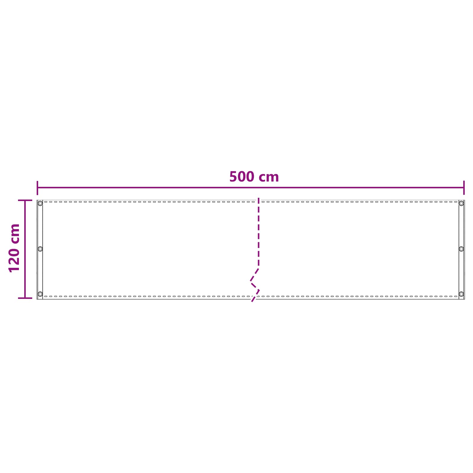 Balcony ekran Pijesak 120 x 500 cm HDPE i Aluminij