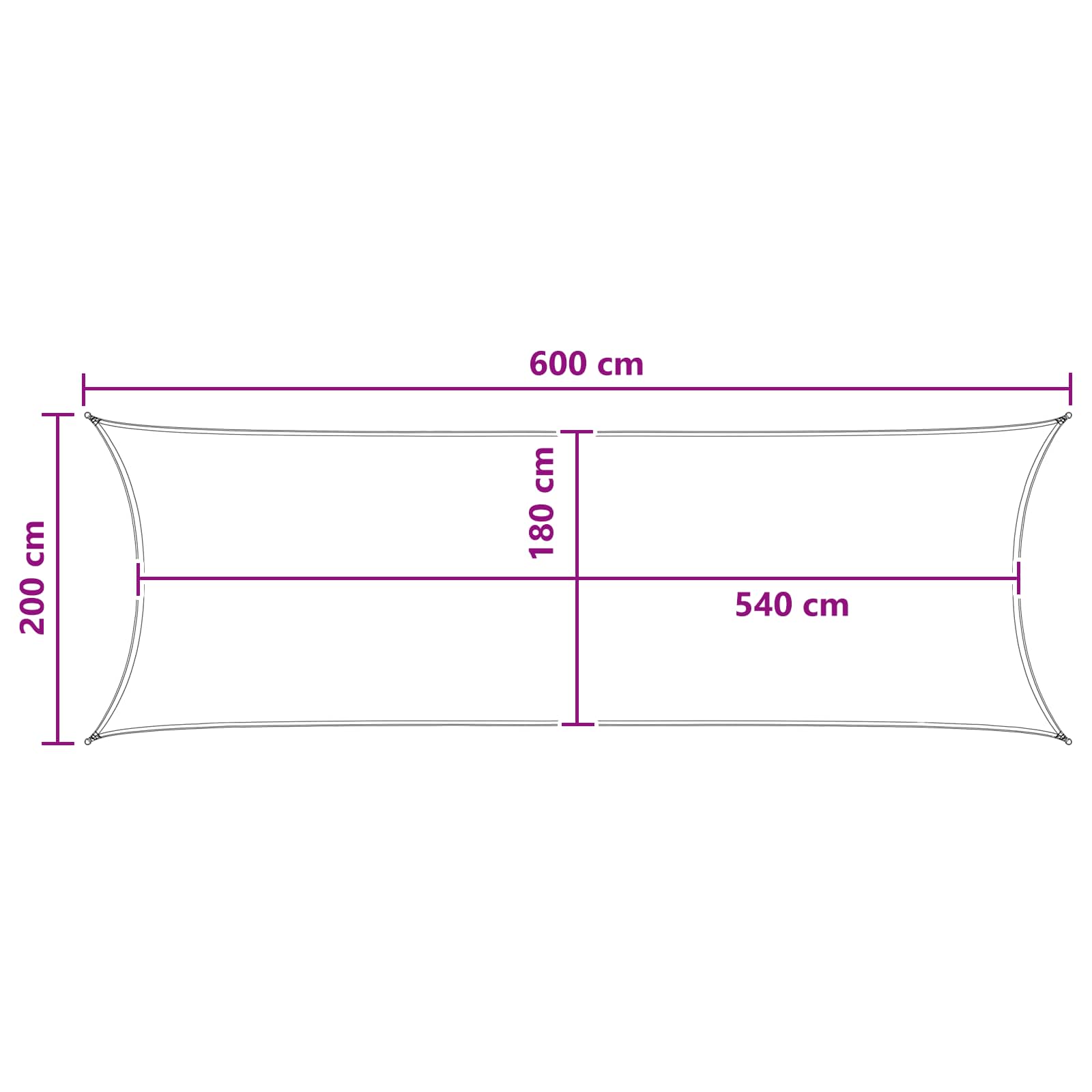 Jedrilica za sunčevu sjenu Crvena 2 x 6 m HDPE
