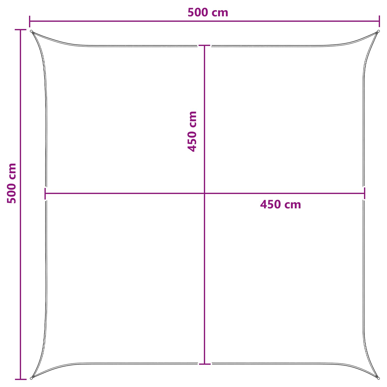 Jedrilica za sunčevu sjenu Antracit i bijelo 5 x 5 m HDPE
