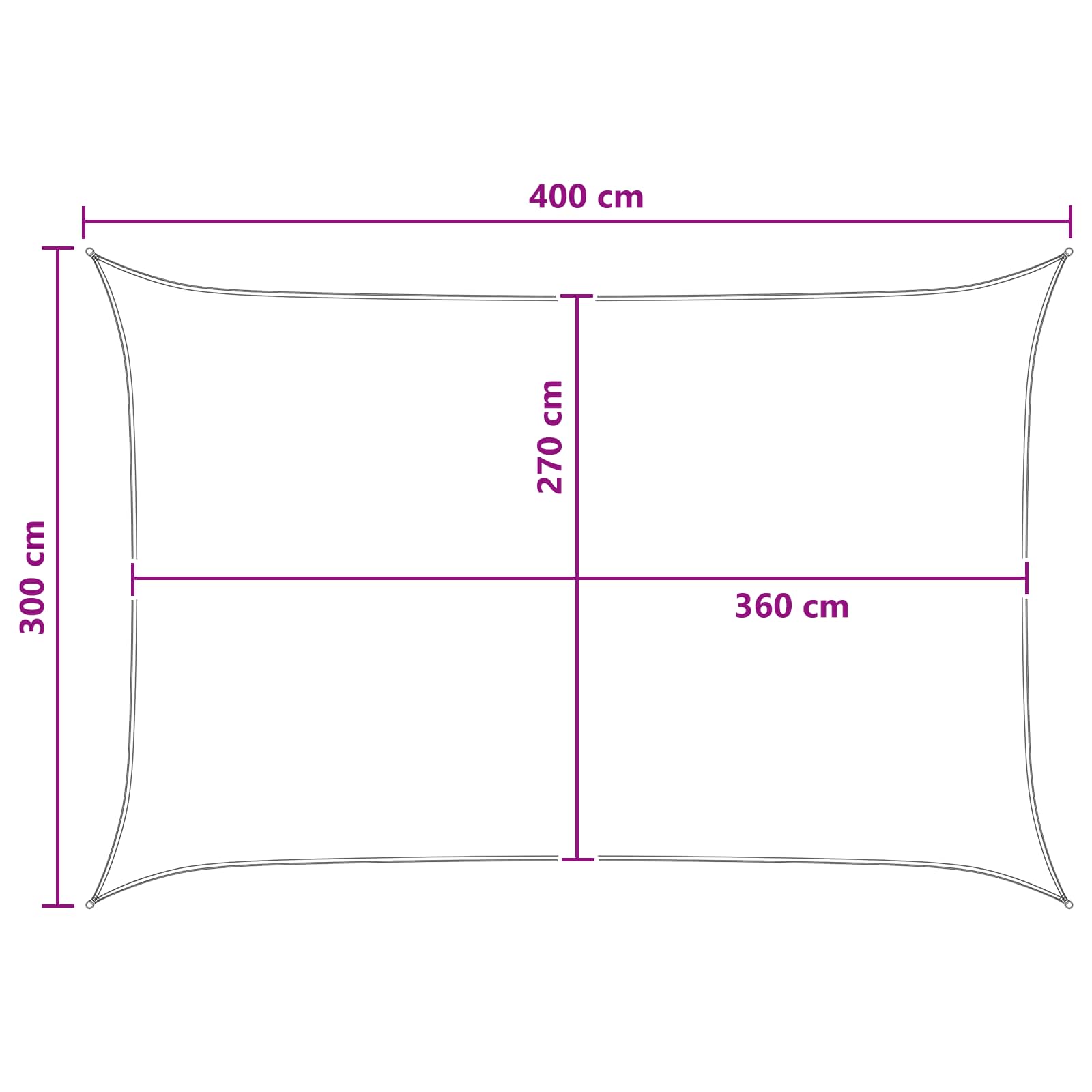 Jedrilica za sunčevu sjenu Antracit i bijelo 3 x 4 m HDPE