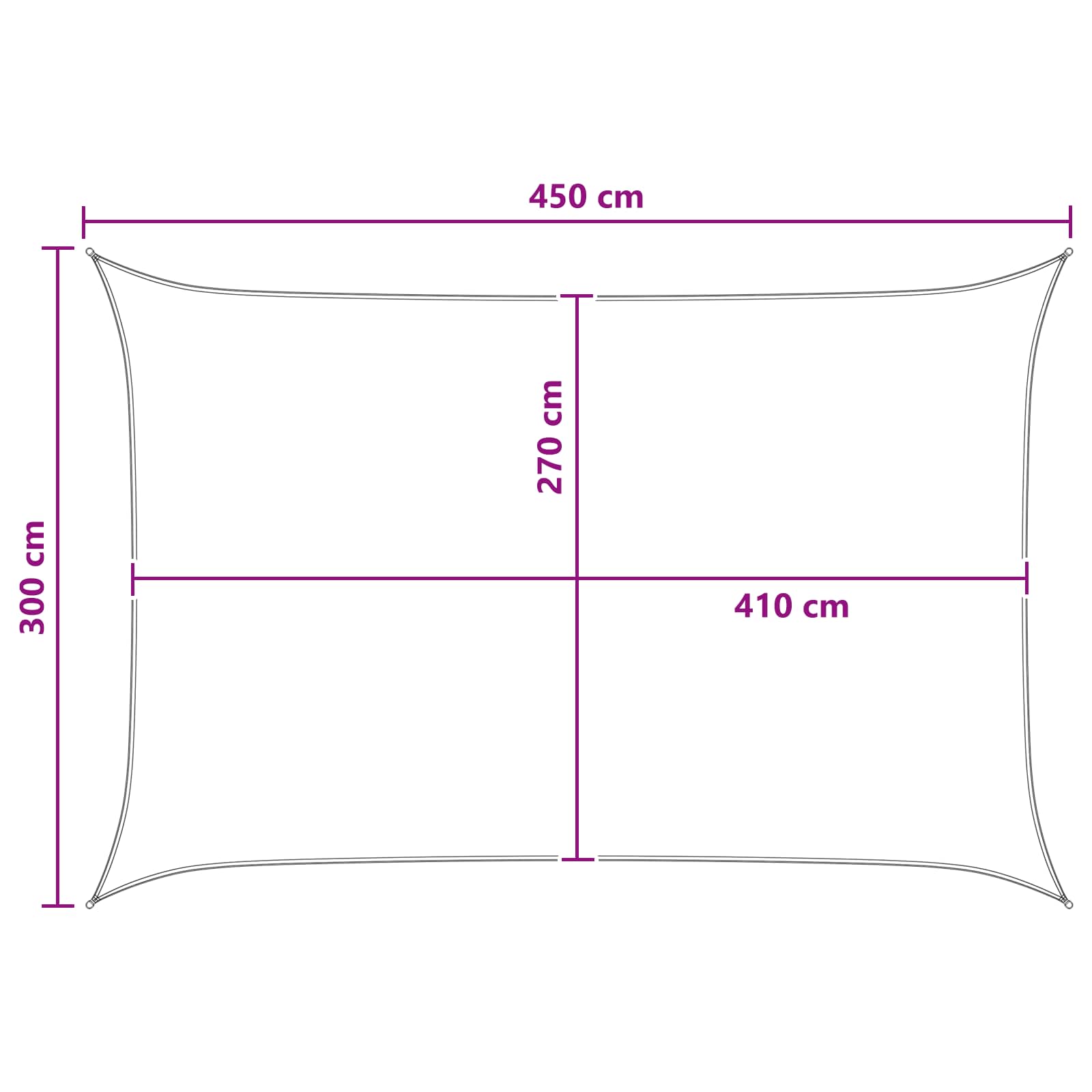 Jedrilica za sunčevu sjenu Antracit i bijelo 3 x 4,5 m HDPE