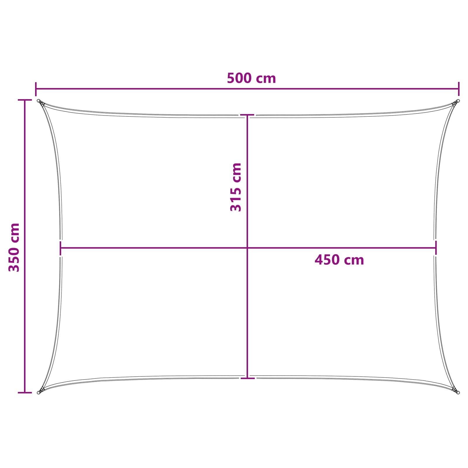 Jedrilica za sunčevu sjenu Antracit i bijelo 3,5 x 5 m HDPE