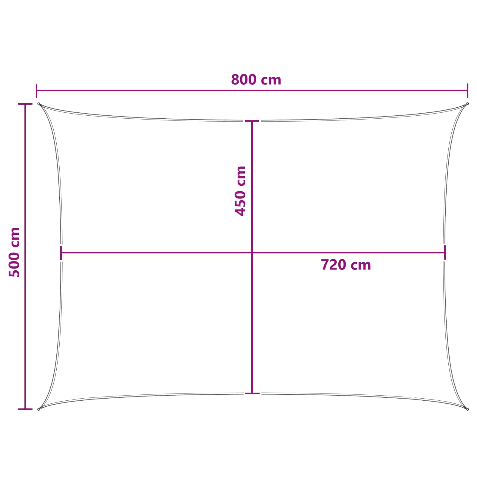 Jedrilica za sunčevu sjenu Antracit i bijelo 5 x 8 m HDPE