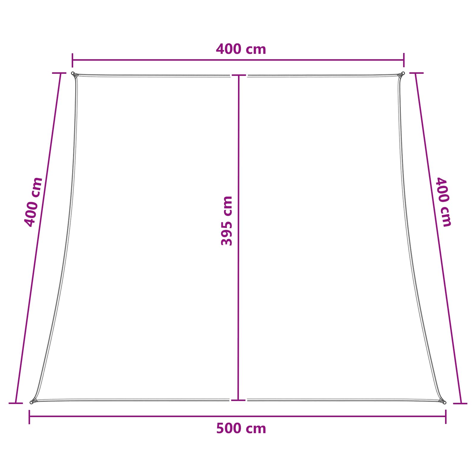 Jedrilica za sunčevu sjenu Antracit i bijelo 4 / 5 x 4 m HDPE