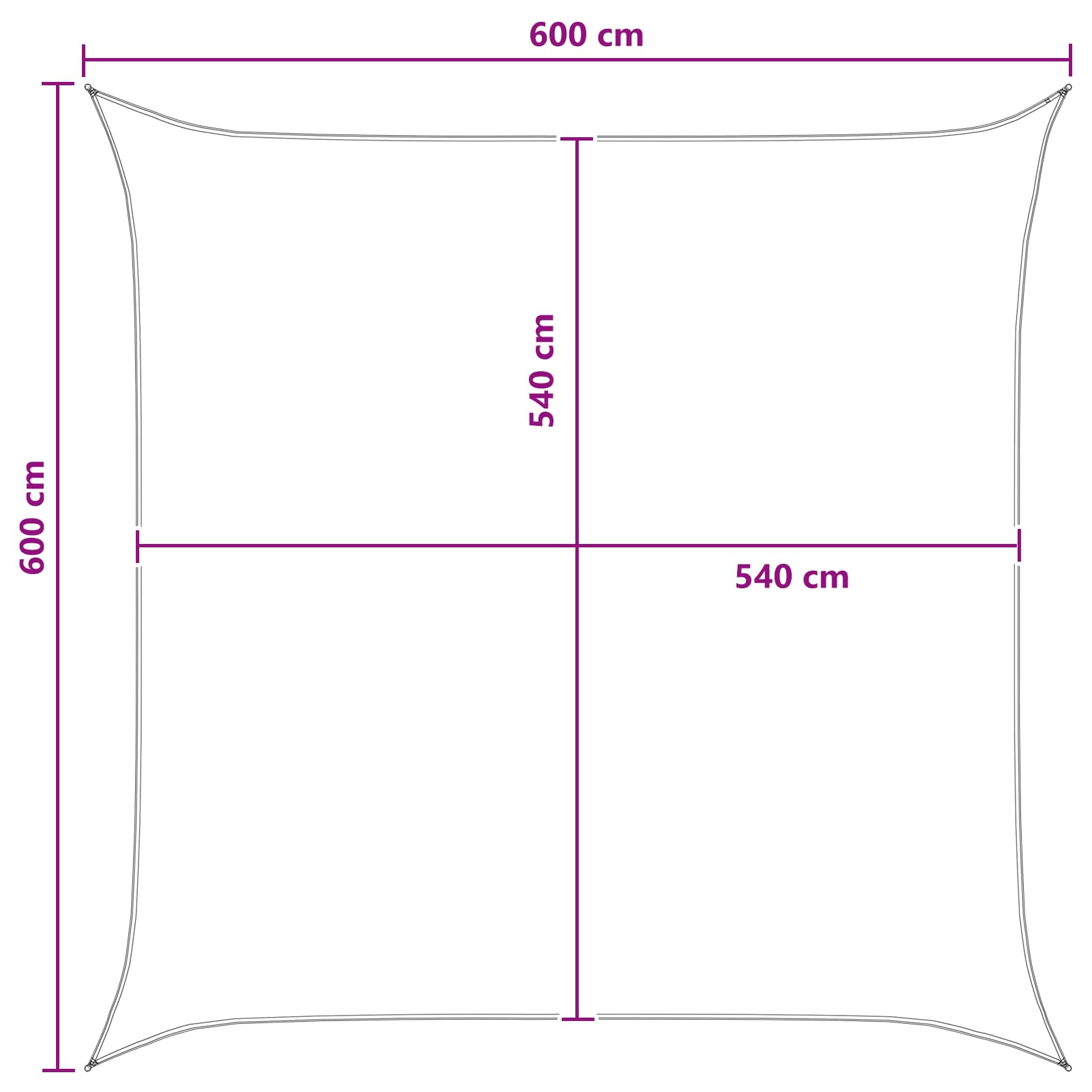 Jedrilica za sunčevu sjenu Žuta i bijela 6 x 6 m HDPE
