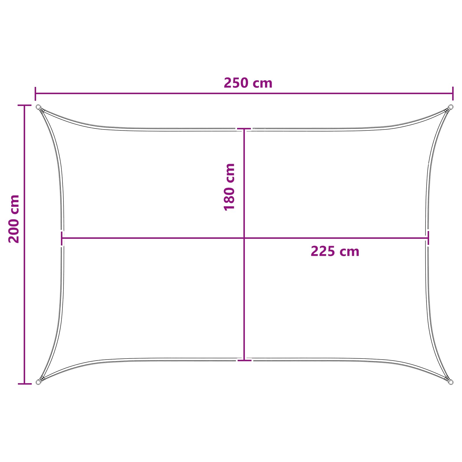Jedrilica za sunčevu sjenu Žuta i bijela 2 x 2,5 m HDPE