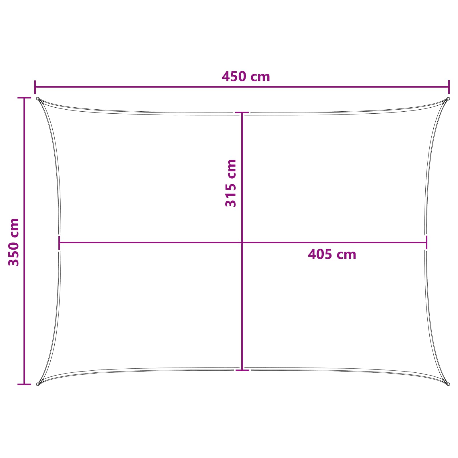 Jedrilica za sunčevu sjenu Žuta i bijela 3,5 x 4,5 m HDPE