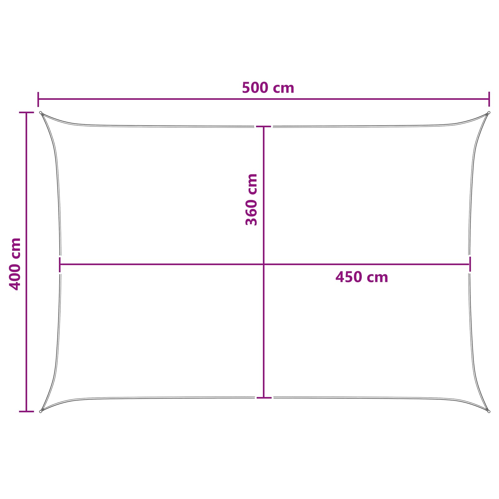 Jedrilica za sunčevu sjenu Žuta i bijela 4 x 5 m HDPE