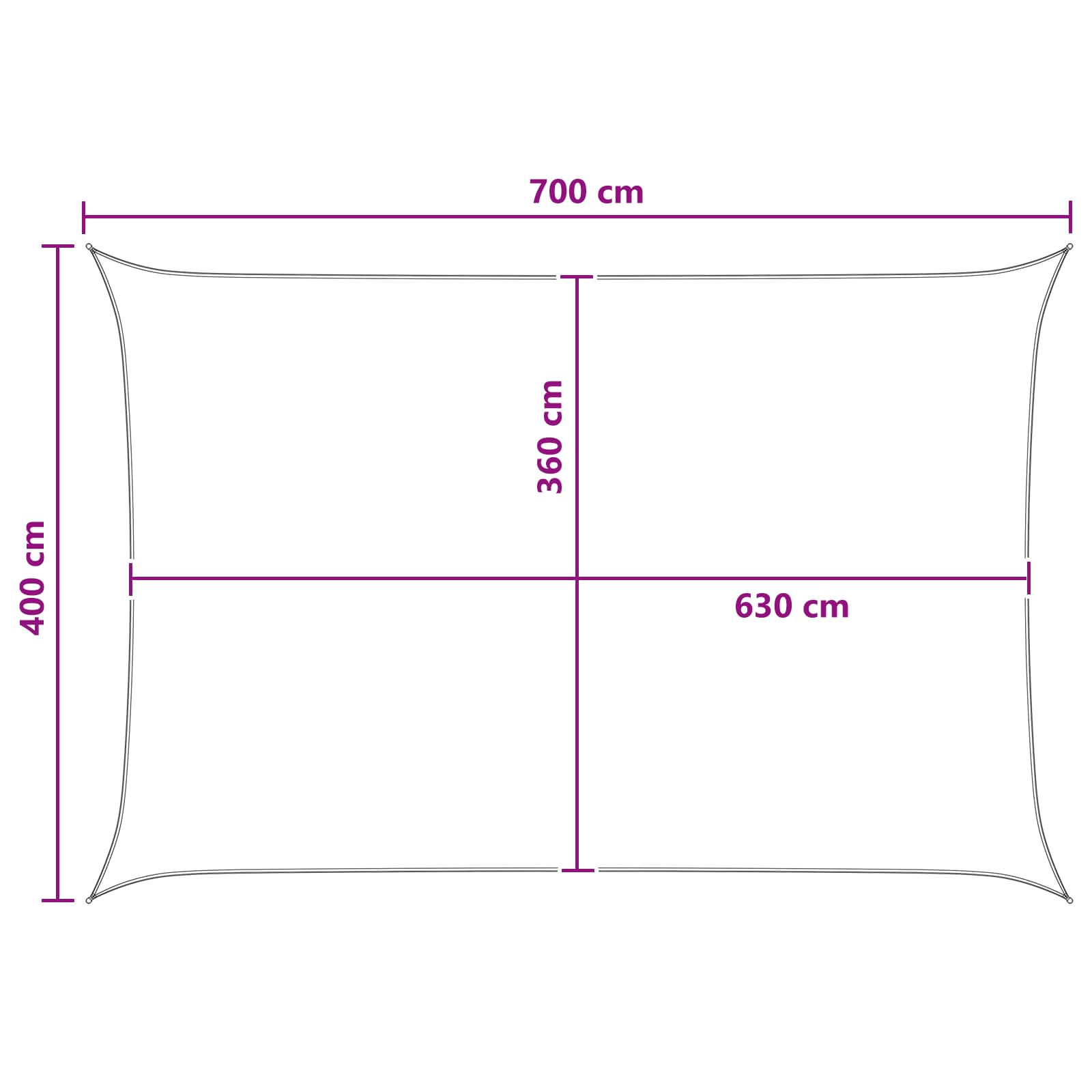 Jedrilica za sunčevu sjenu Žuta i bijela 4 x 7 m HDPE