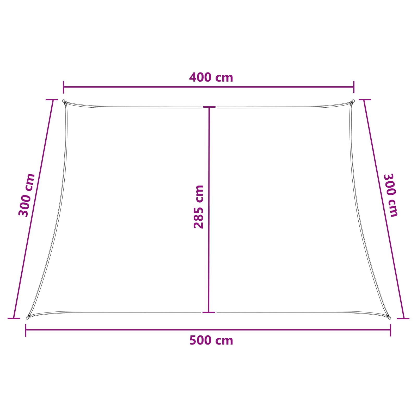 Jedrilica za sunčevu sjenu Žuta i bijela 4 / 5 x 3 m HDPE
