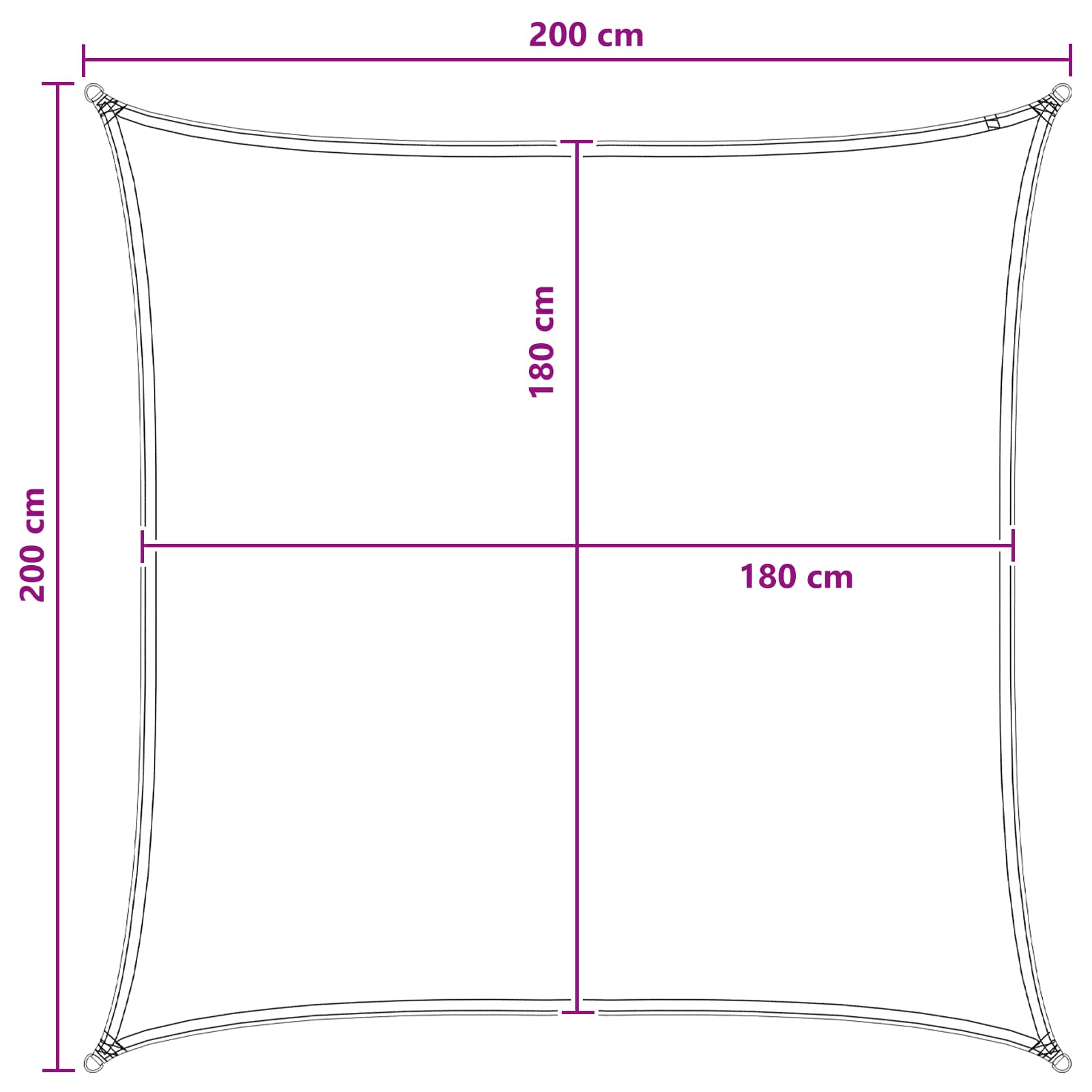 Jedrilica za sunčevu sjenu Plava i bijela 2 x 2 m HDPE