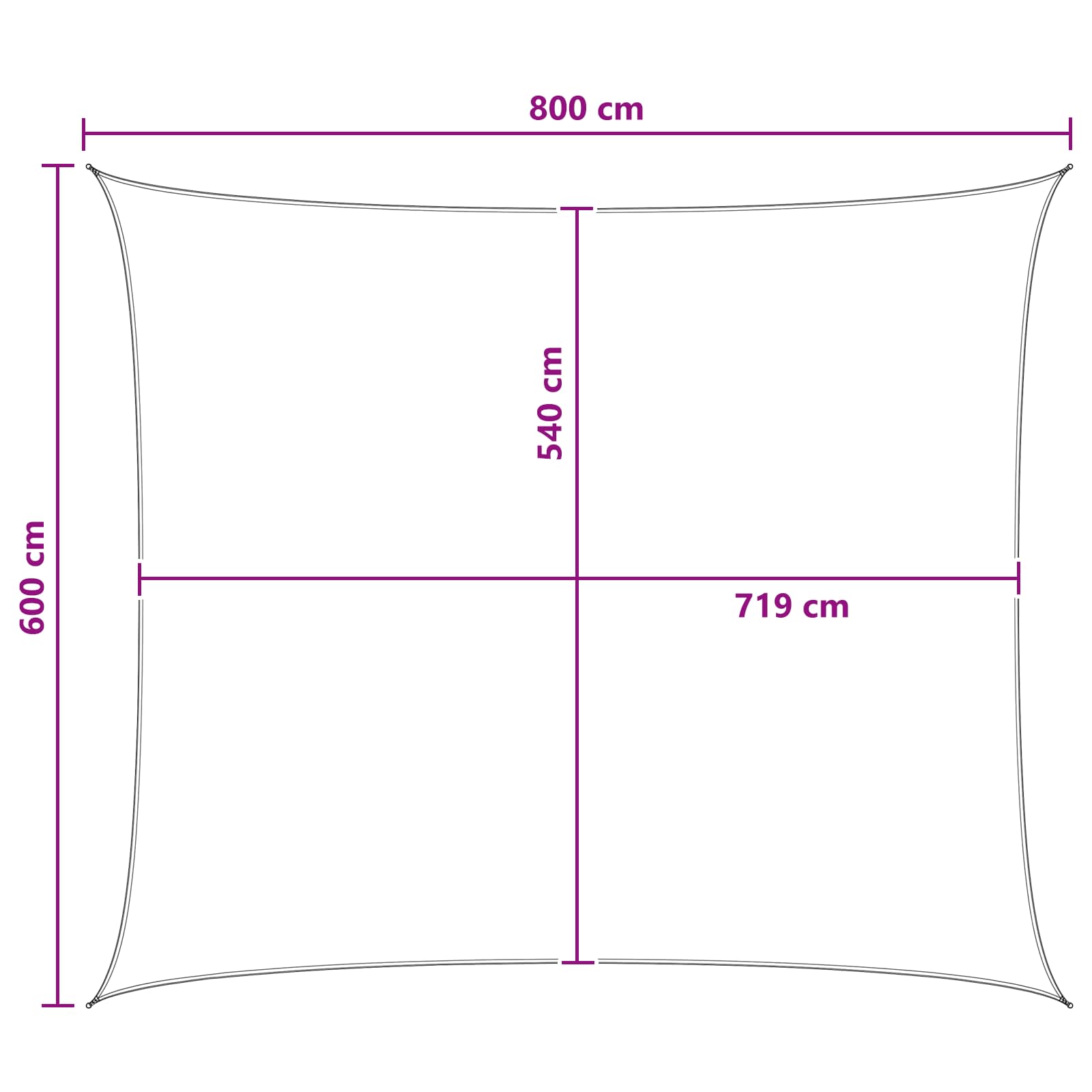 Jedrilica za sunčevu sjenu Plava i bijela 6 x 8 m HDPE