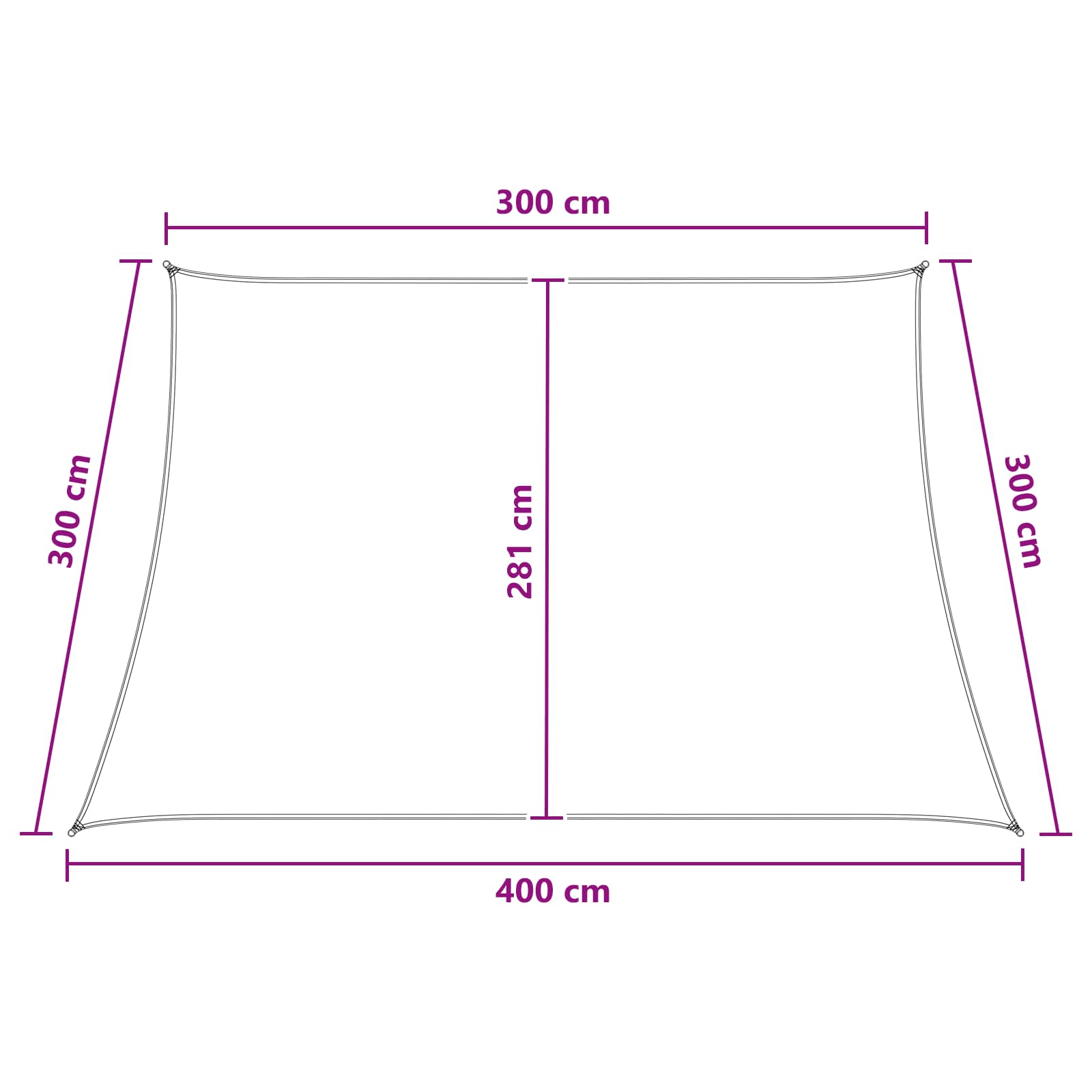 Jedrilica za sunčevu sjenu Plava i bijela 3 / 4 x 3 m HDPE