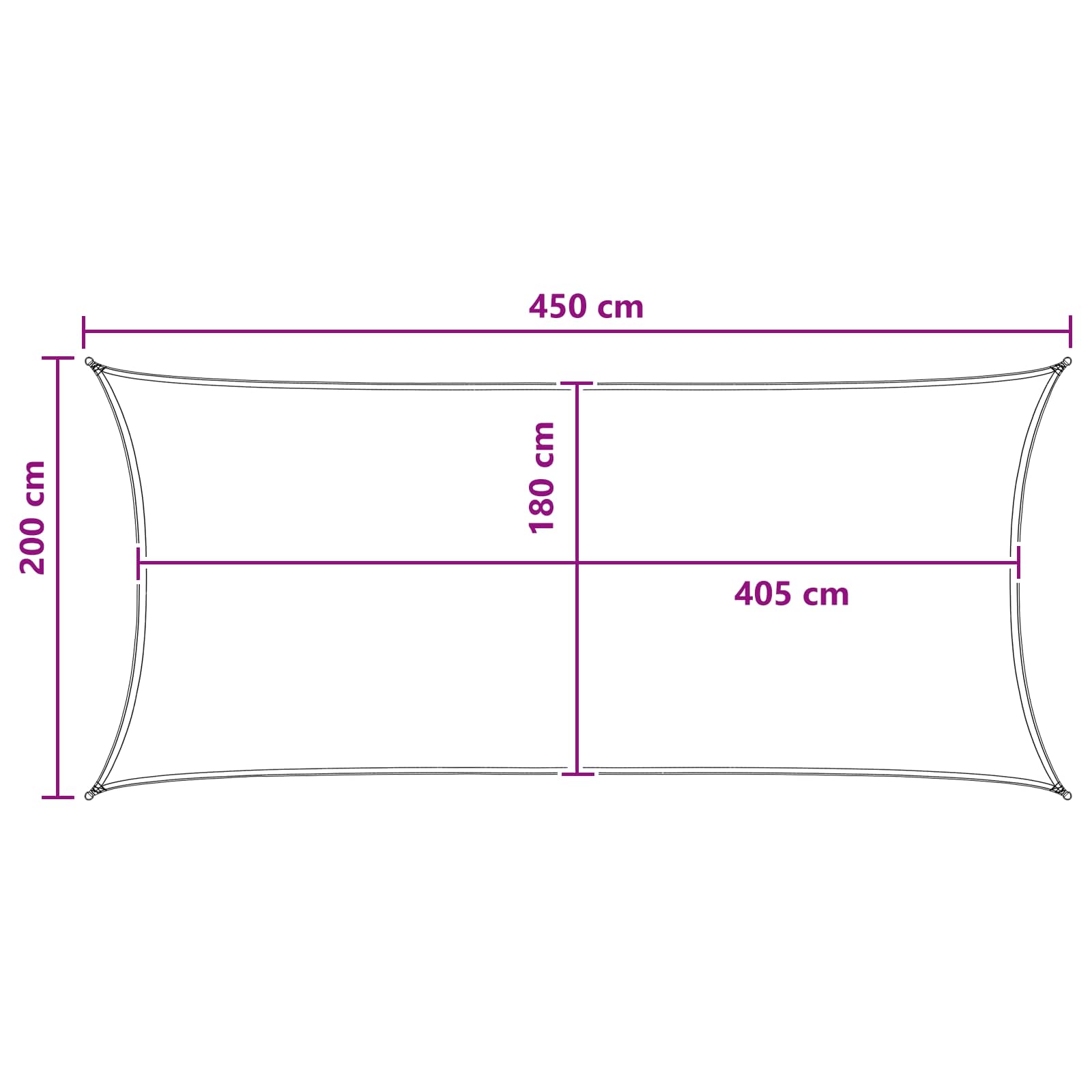 Jedrilica za sunčevu sjenu Svijetlo siva i bijela. 2 x 4,5 m