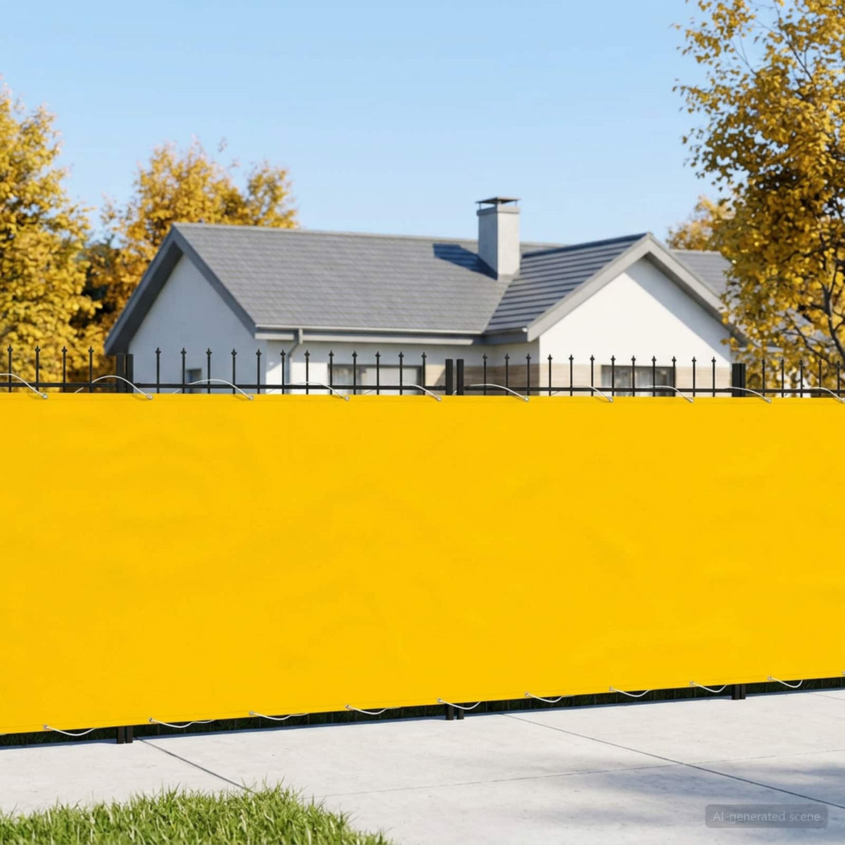 Zaslon za privatnost na balkonu 200 x 400 cm Polyester Žuta