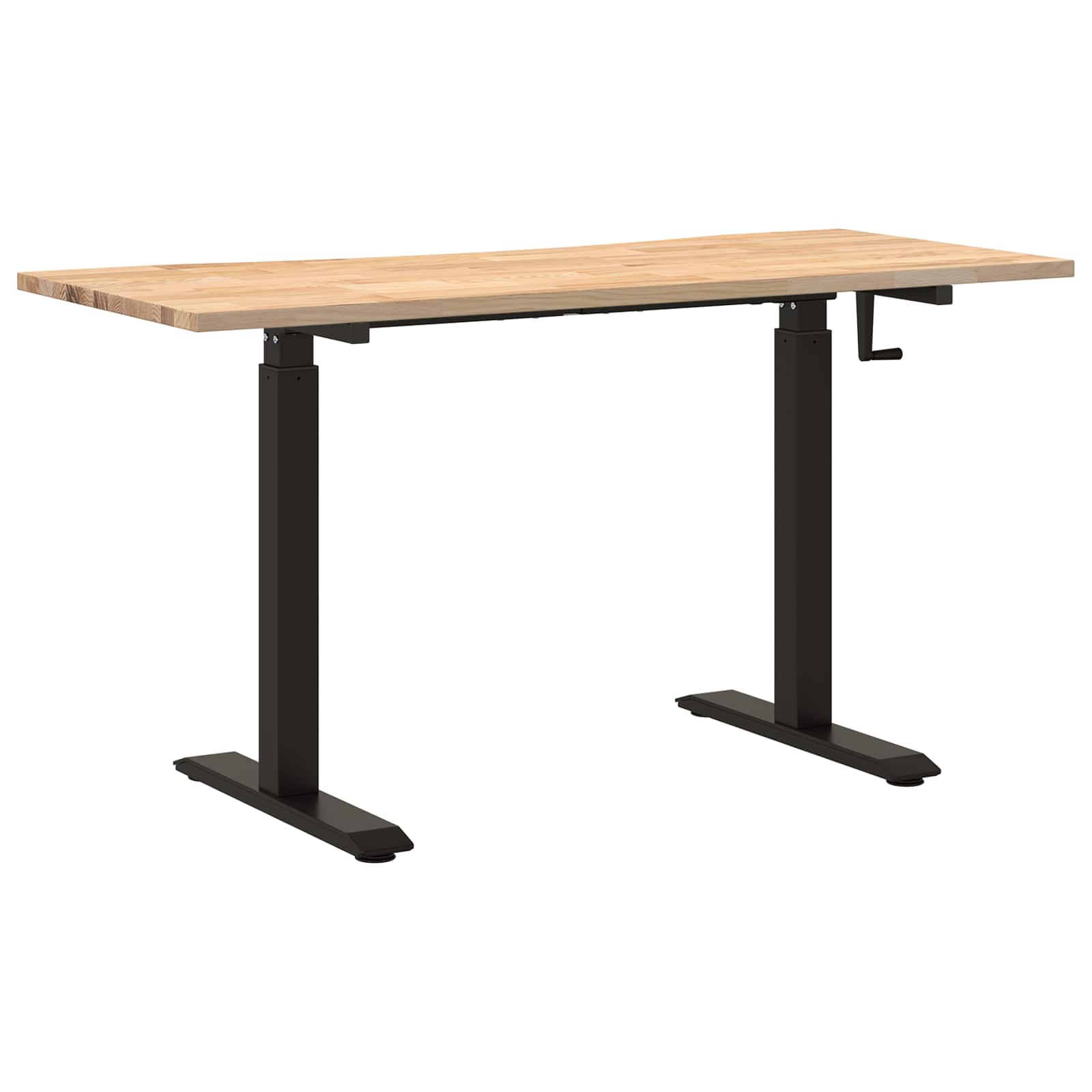 Stol Crna i prirodna 140 x 60 cm Čvrsto Hrastovo Drvo