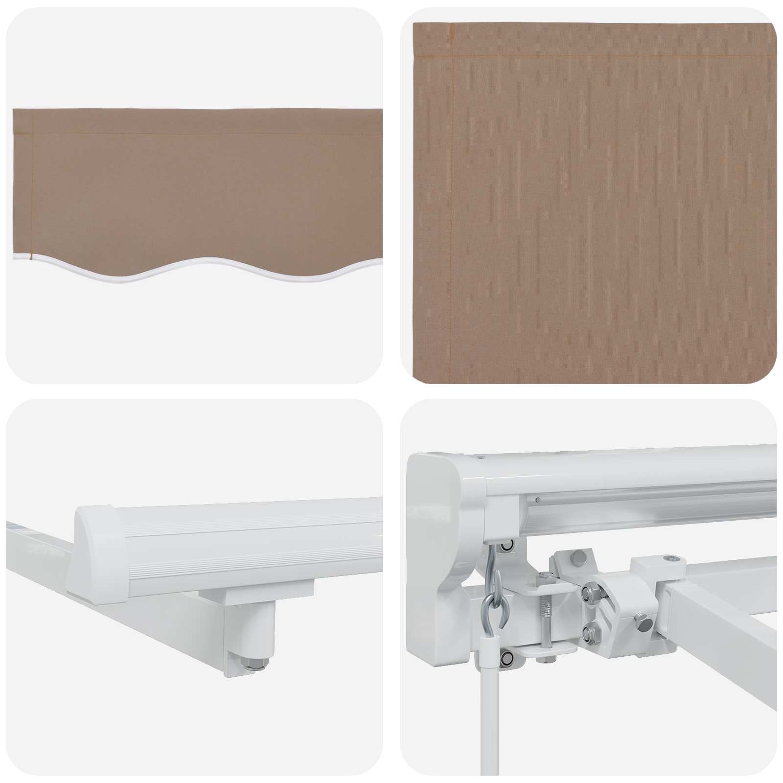 Povlačivi tende Sivosmeđa 3,5 x 2 m Poliester i aluminij