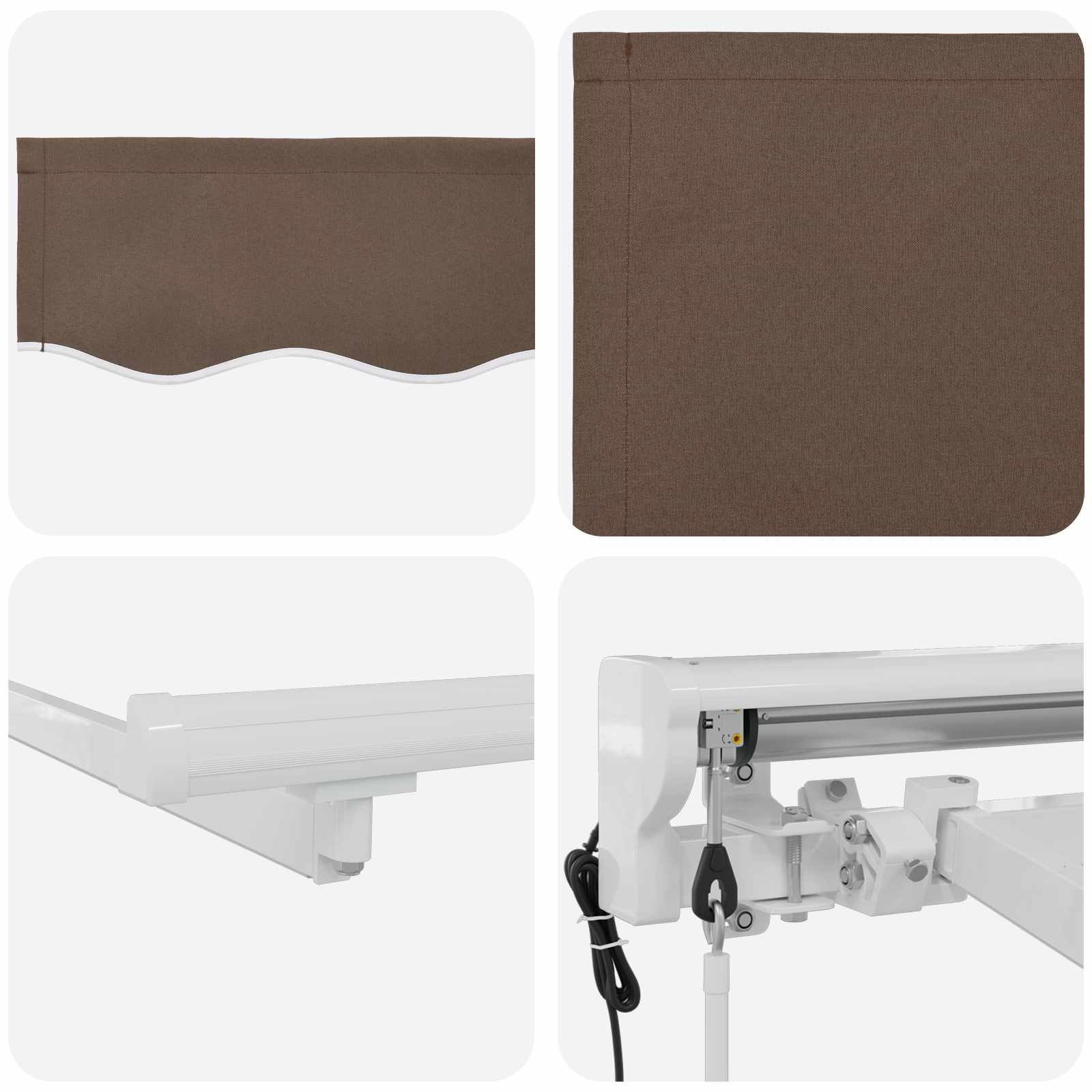 Povlačivi tende Sivosmeđa 3,5 x 2 m Poliester i aluminij