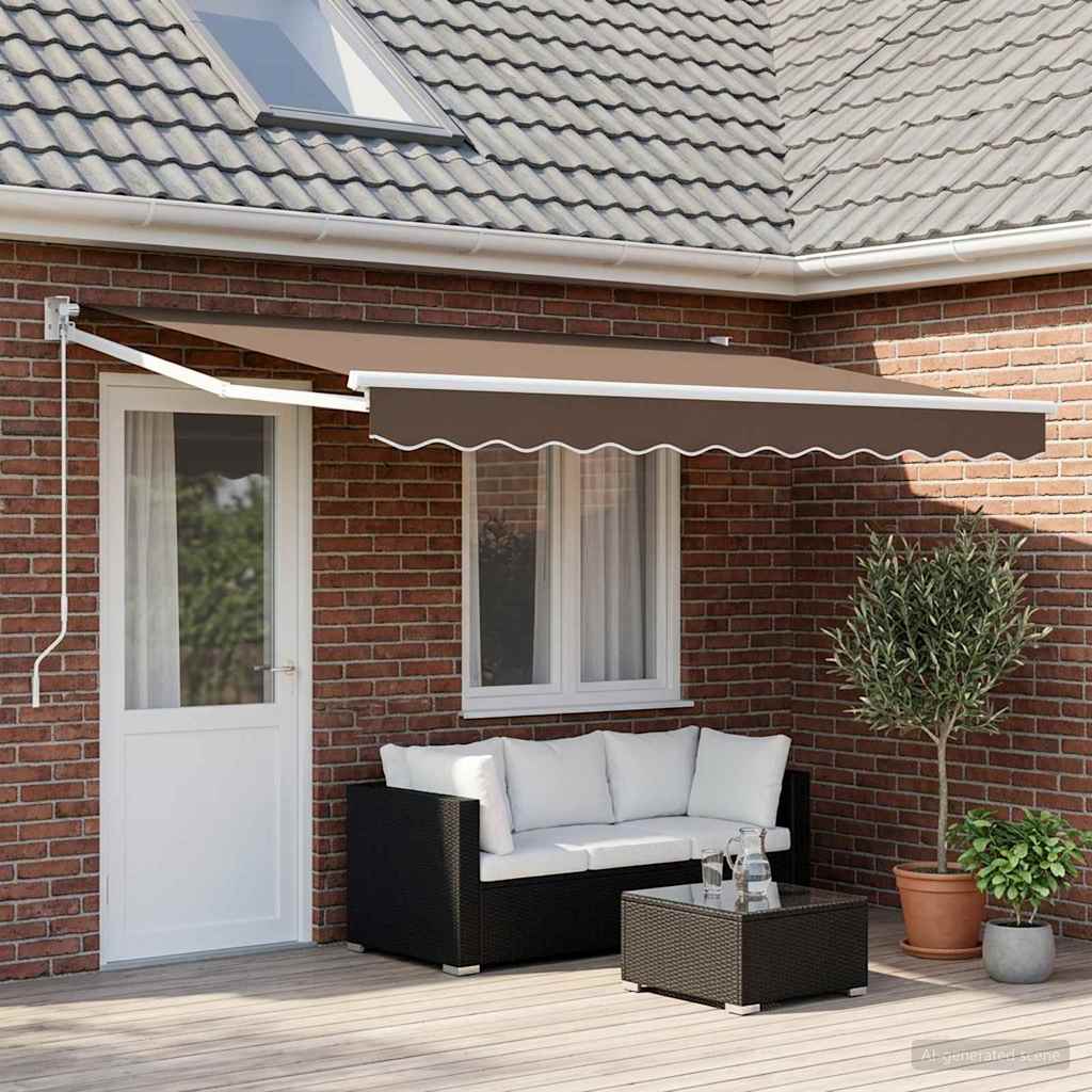 Povlačivi tende Sivosmeđa 4 x 2 m 100% Poliester i Aluminij