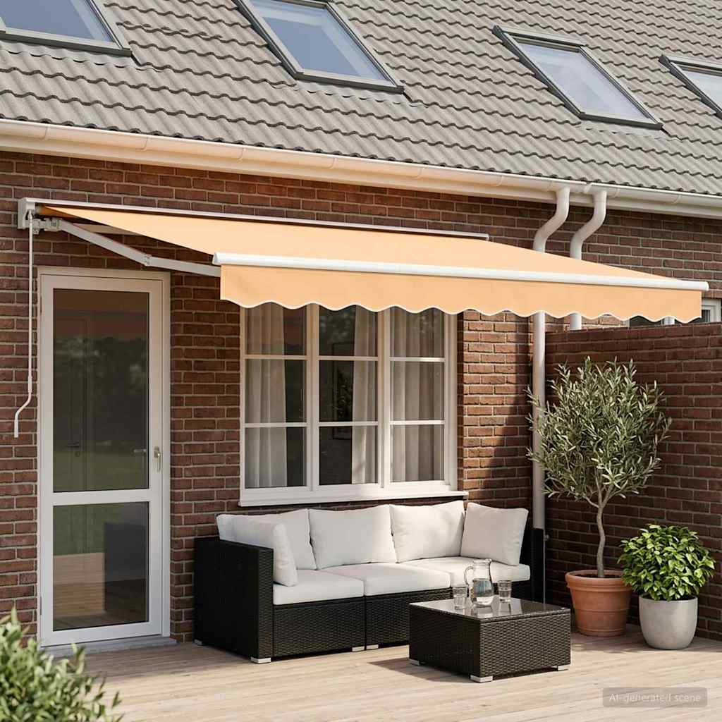 Ručno sklopiva tenda Pijesak 4,5 × 3,5 m Poliester i aluminij