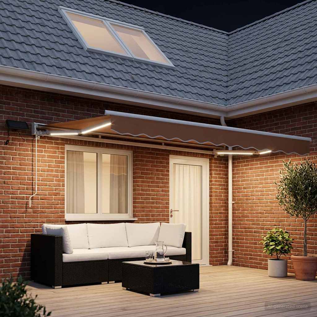 Ručni okvir tende s LED-ima Pijesak 4,5 × 3,5 m